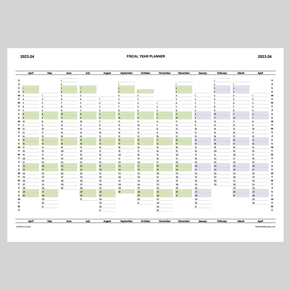 Fiscal Year Planner 2023-24 (Financial Year)
