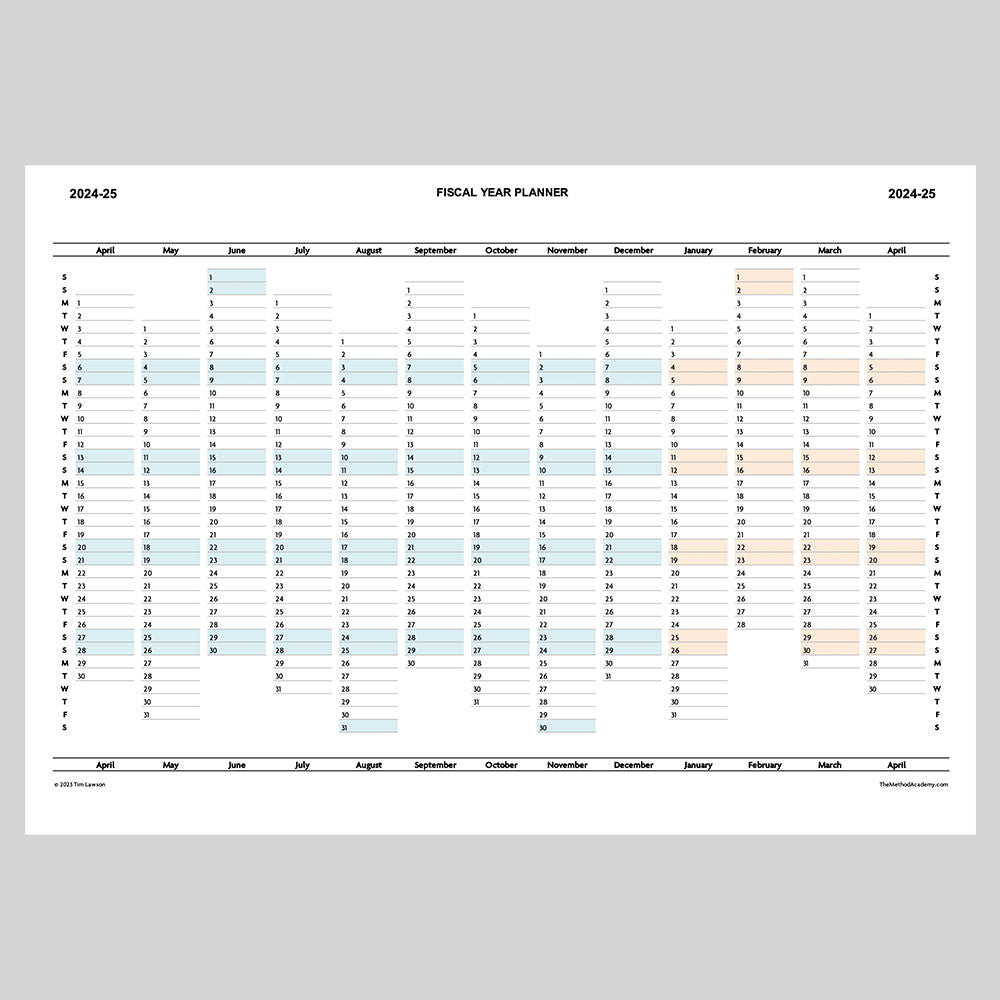 Fiscal Year Planner 2024-25 (Financial Year)