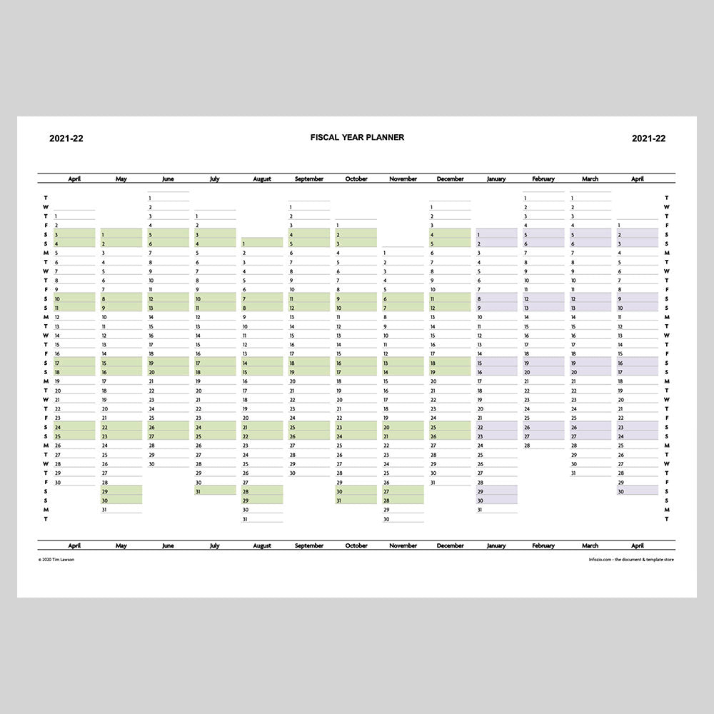Fiscal Year Planner 2021-22 (Financial Year)