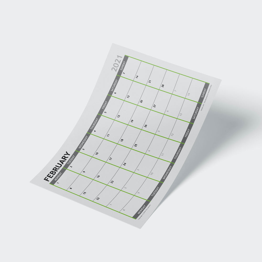 2021 Monthly Calendar Planner Download A4 or A3 (12 pages)