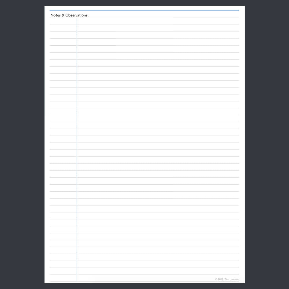 Interview Notes template for paperless use on iPad or tablet