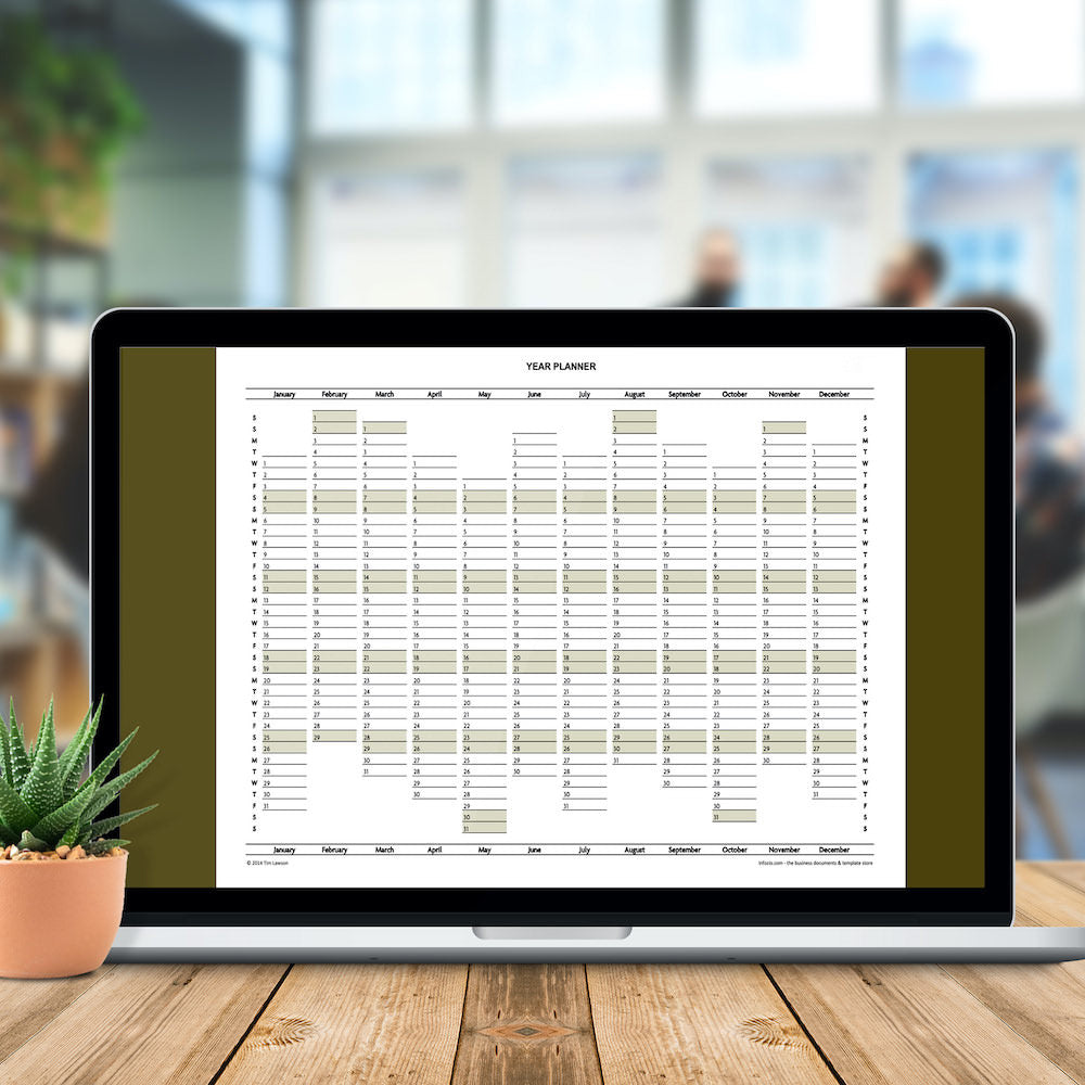 2022 Year Planner Calendar Download (A4 or A3 printable)