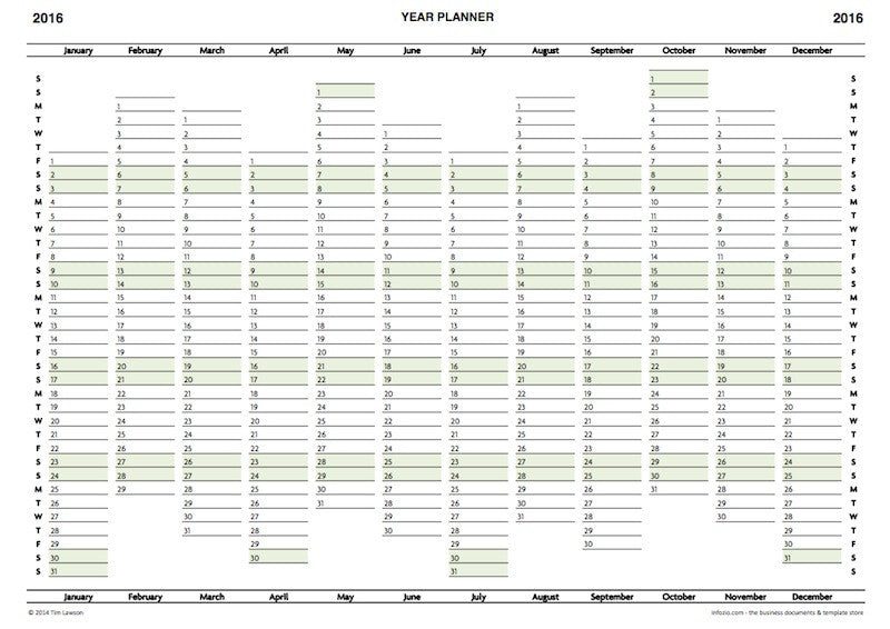 Year Planner Calendar Mega Pack 2014 to 2025