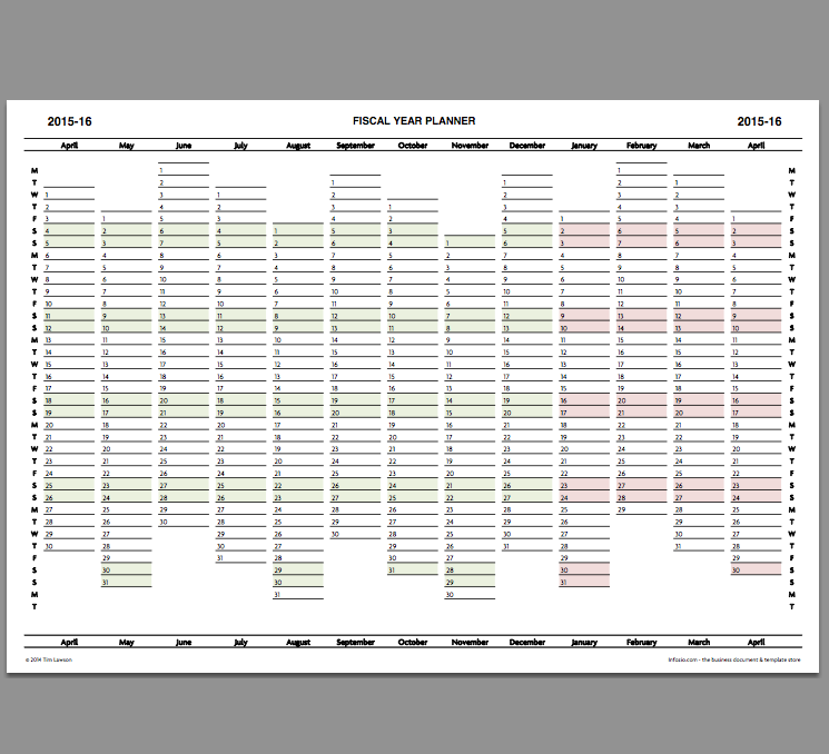 Fiscal Year Planner 2015-16