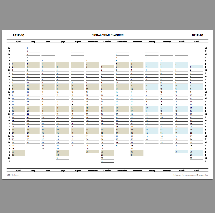 Fiscal Year Planner 2017-18