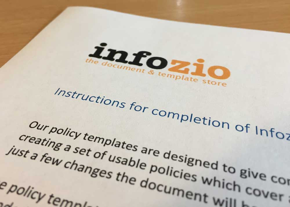 Instructions for completion of Infozio policy templates