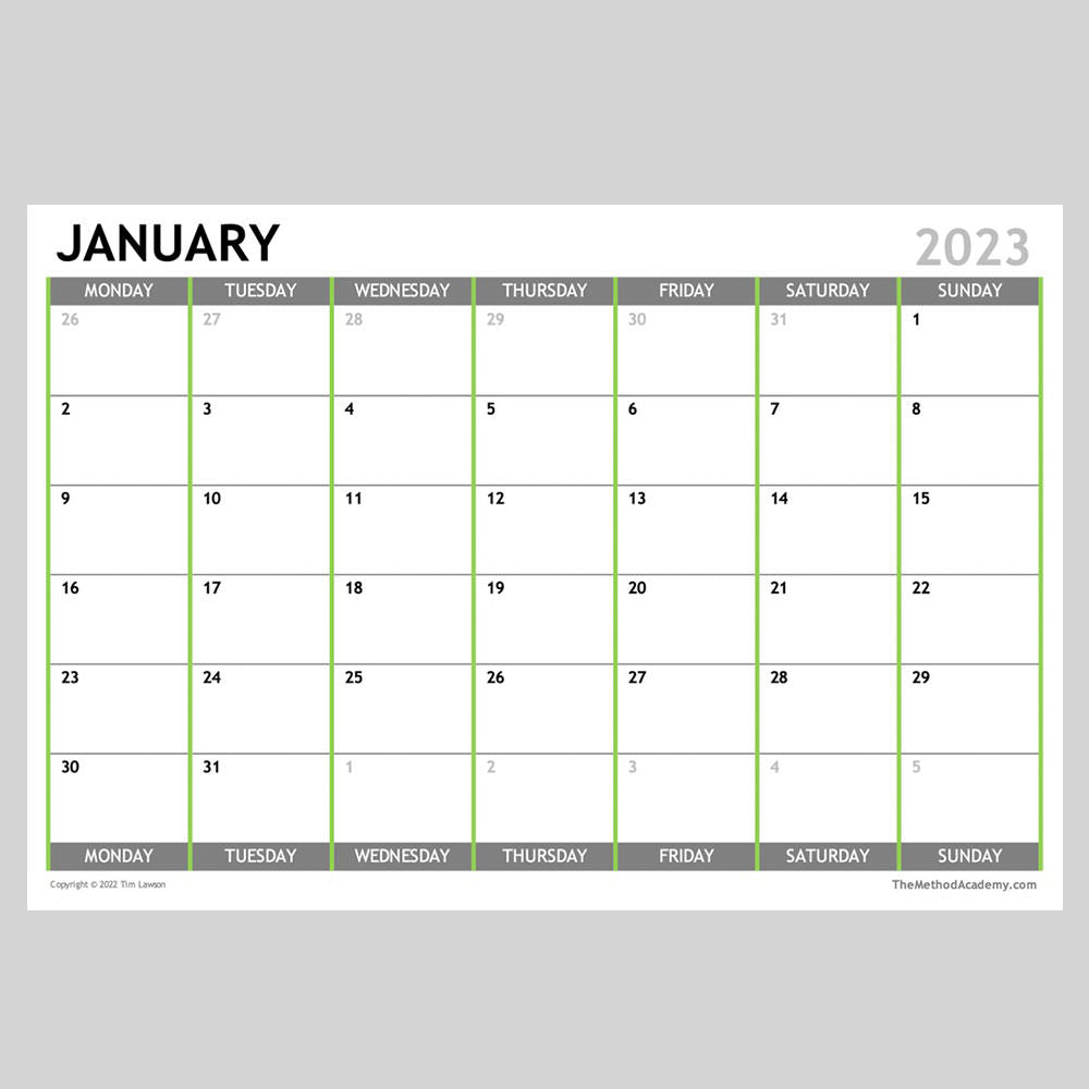 2023 Monthly Calendar Planner Download A4 or A3 (12 pages)