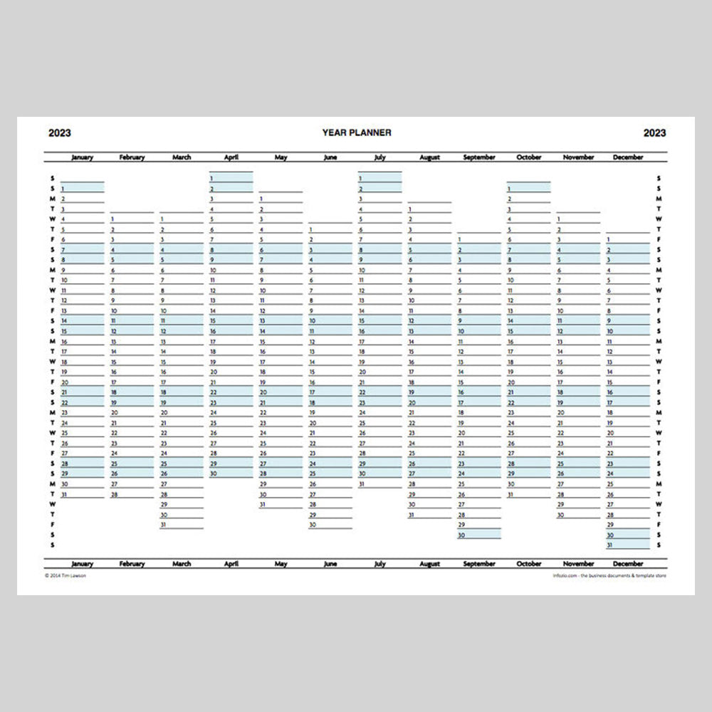 2023 Year Planner Calendar Download (A4 or A3 printable)