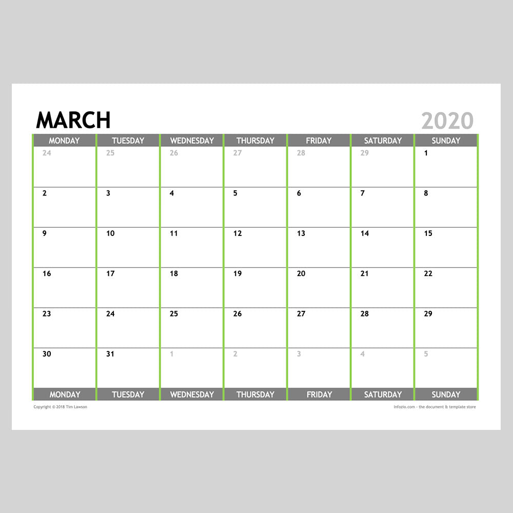 2020 Monthly Calendar Planner Download A4 or A3 (12 pages)