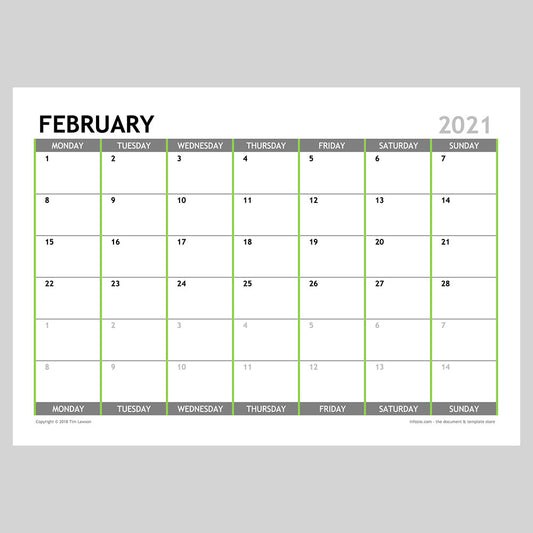 2021 Monthly Calendar Planner Download A4 or A3 (12 pages)