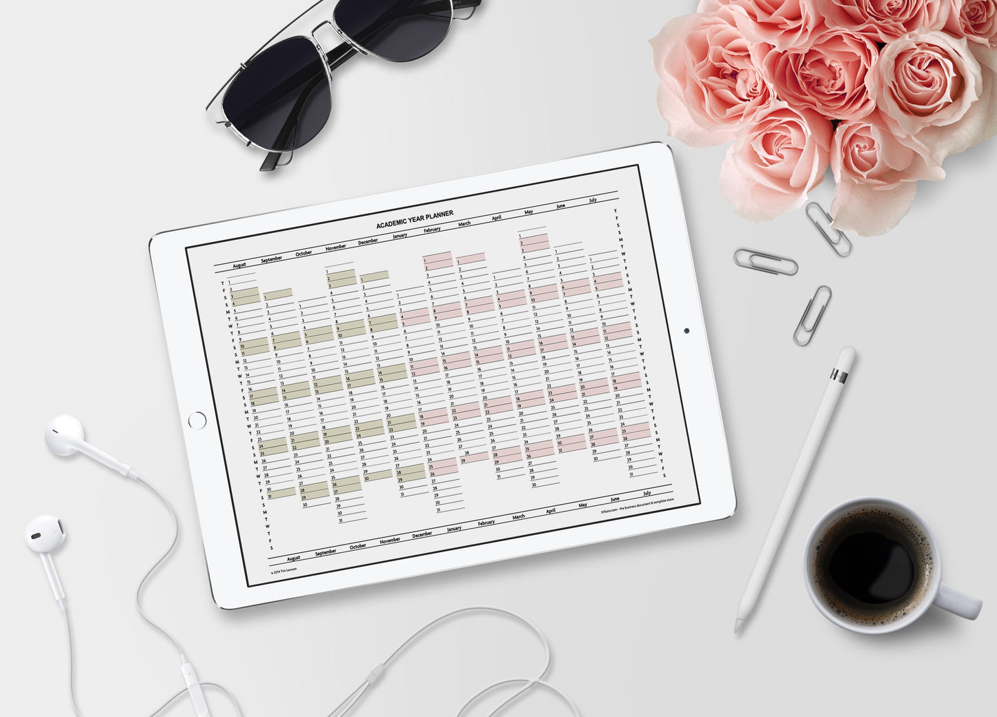 Academic Year Planner 2024-25 printable A4 or A3