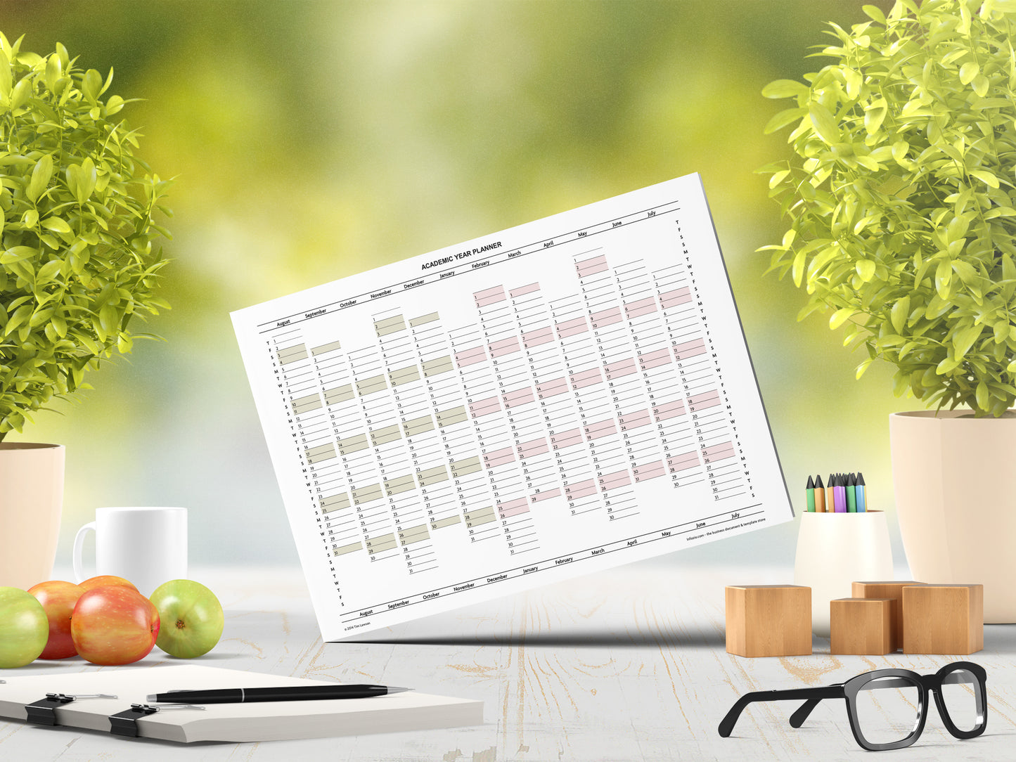Academic Year Planner 2020-21 printable A4 or A3