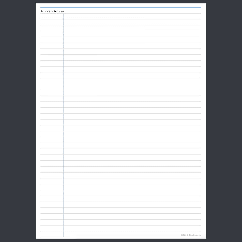 Meeting Notes template for paperless use on iPad or tablet