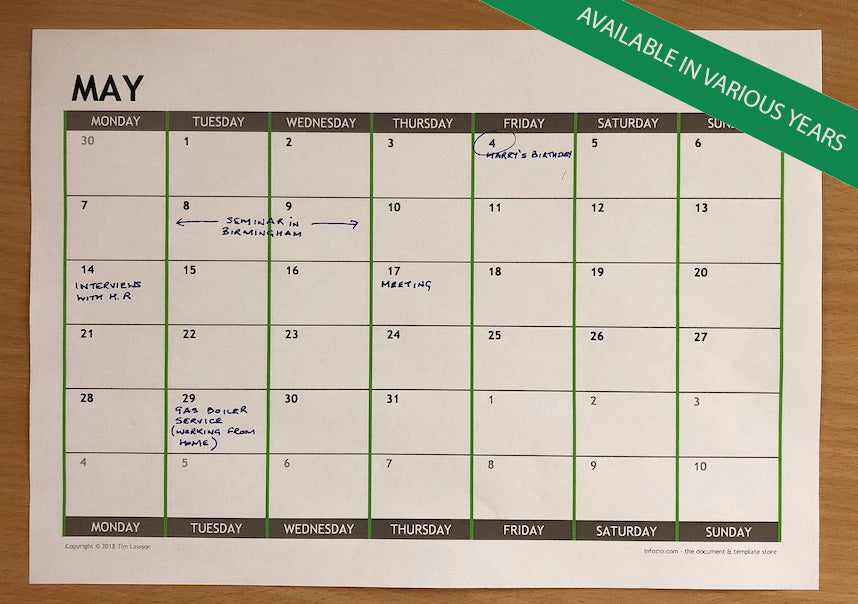 2019 Monthly Calendar Planner Download A4 or A3 (12 pages)
