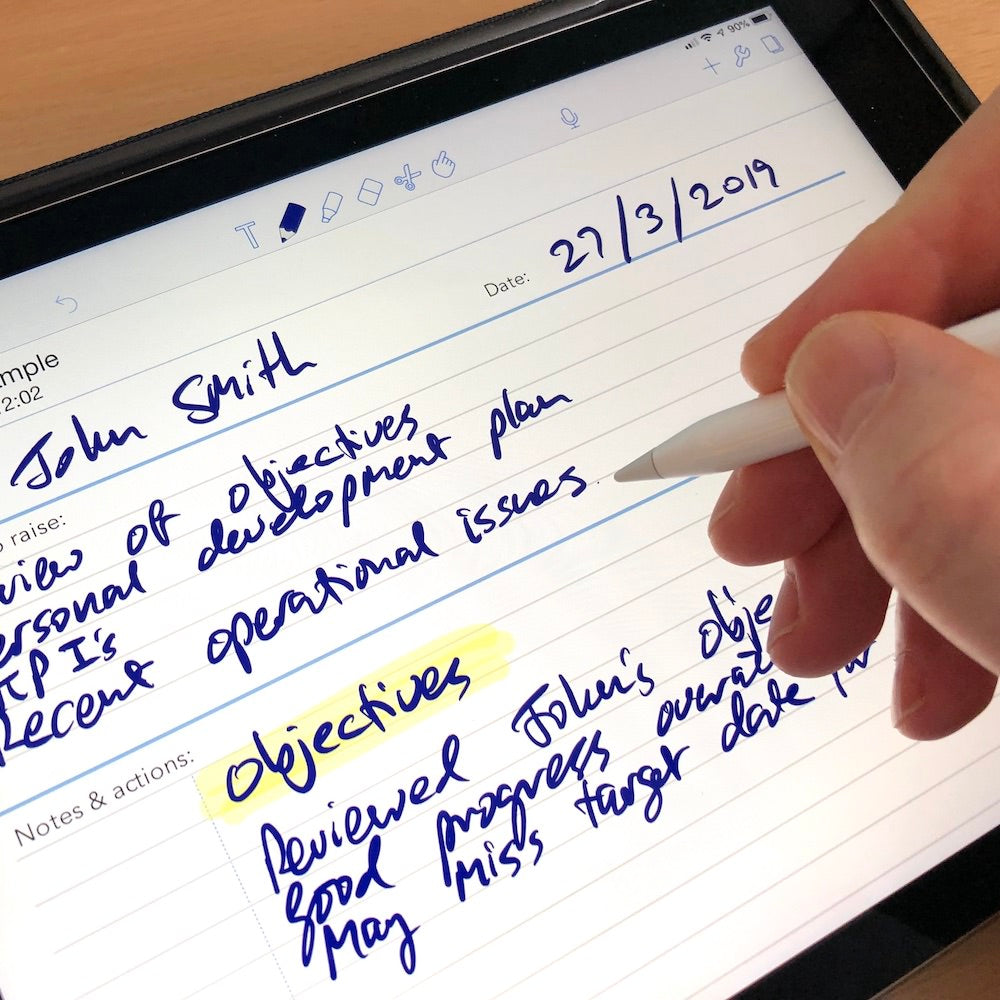 One to One Notes template for paperless use on iPad or tablet