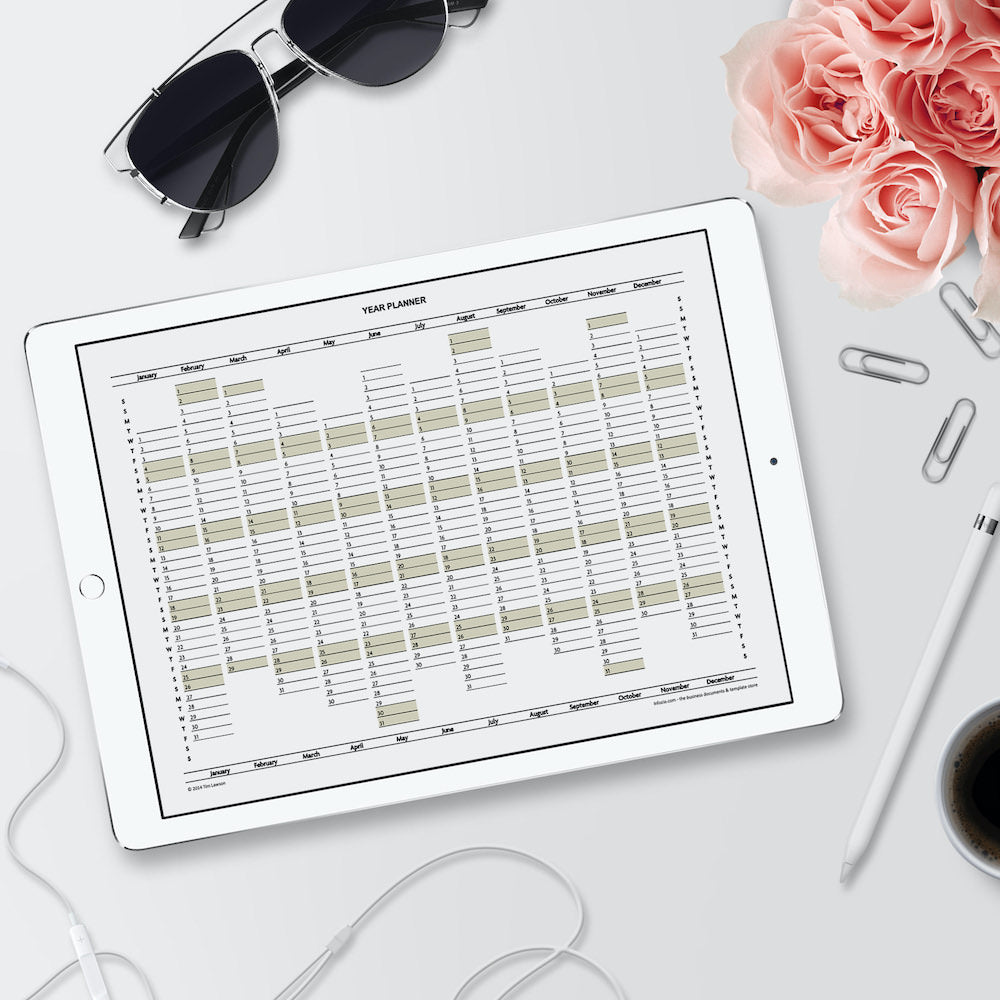 2025 Year Planner Calendar Download (A4 or A3 printable)