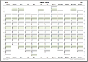 2014 Year Planner Calendar Download
