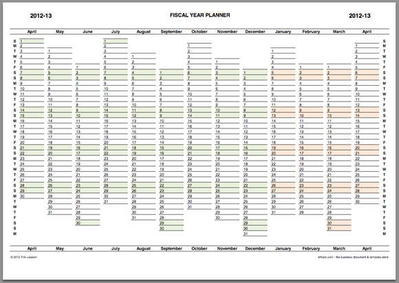 Fiscal Year Planner 2012-13